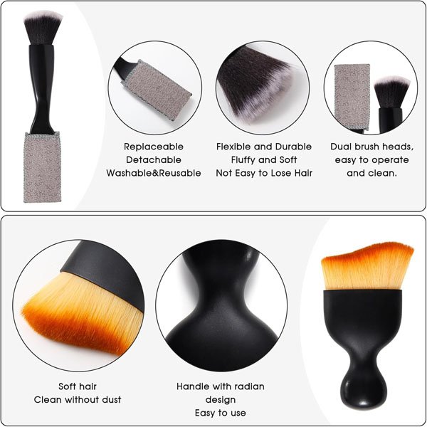 3 PCS Car Interior Detail Dust Brush,Soft Car Interior Detailing Kit Tools,Dash Duster Brush