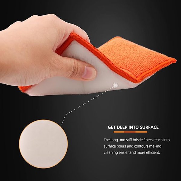 Car Interior Scrubbing Sponge Microfiber Car Wax Applicator for Car, Boat, Wood, Marble and Motorcycle