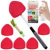 9pcs Windshield Cleaning Tool Inside Car Window Cleaner Wash Kit with 6 Reusable Microfiber Pads 1 Spray Bottle and brush