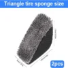 2pcs Tire Shine Applicator, Reusable Microfiber Tire Brightener Pad Triangle Tire Dressing Applicator