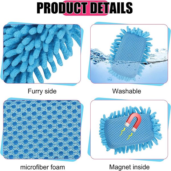 Dry Erase Eraser Microfiber Shag Washable Whiteboard Eraser for Markers, Chalk, Home and Office