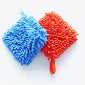 Chenille Microfiber Wash Pad Dual-Color Car Wash Pad - Scratch Free Wrist Strap - Soft Chenille Microfiber Car Wash Sponge