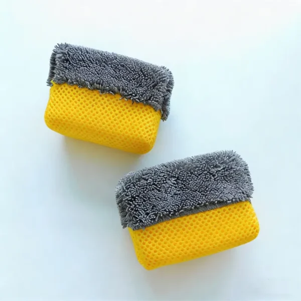Tire Shine Applicator Sponges, Multi-Purpose Mesh and Microfiber Applicator Pad for Car Detailing
