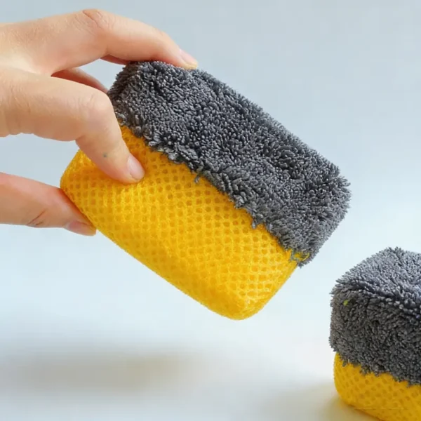 Tire Shine Applicator Sponges, Multi-Purpose Mesh and Microfiber Applicator Pad for Car Detailing