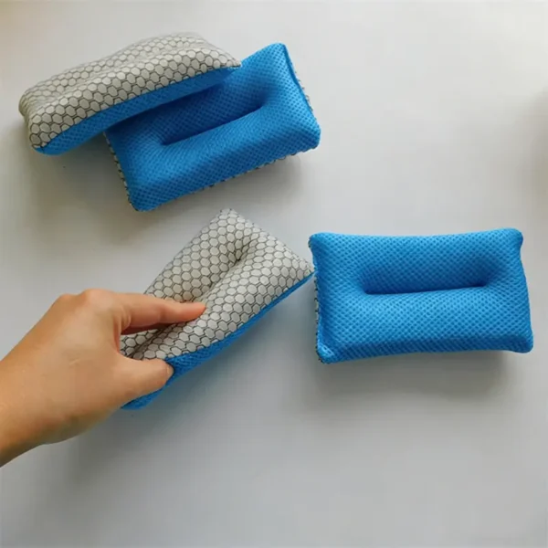 Double-Sided Mesh Car Cleaning Sponge – 2-in-1 Scrub & Polish for Wheels, Glass & Body