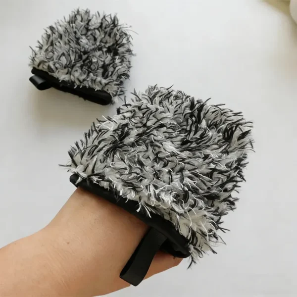 Two-Sided Microfiber Wheel Detailer Wash Glove Super Soft Long Hair Car Detailing Pocket Mitt
