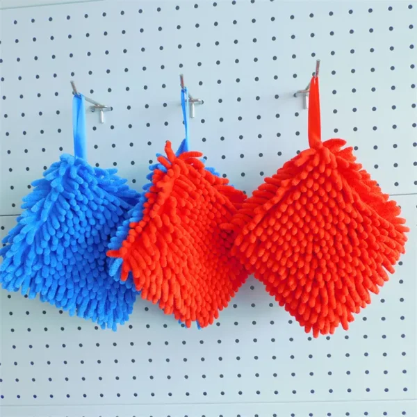 Dual-Color Car Wash Pad - Scratch Free Wrist Strap - Soft Chenille Microfiber Car Wash Sponge