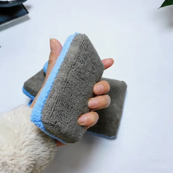 Ceramic Coating Applicator Sponge with Plastic Barrier to Reduce Product Waste