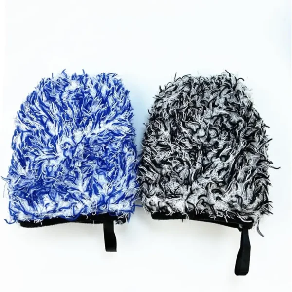 Two-Sided Microfiber Wheel Detailer Wash Glove Super Soft Long Hair Car Detailing Pocket Mitt