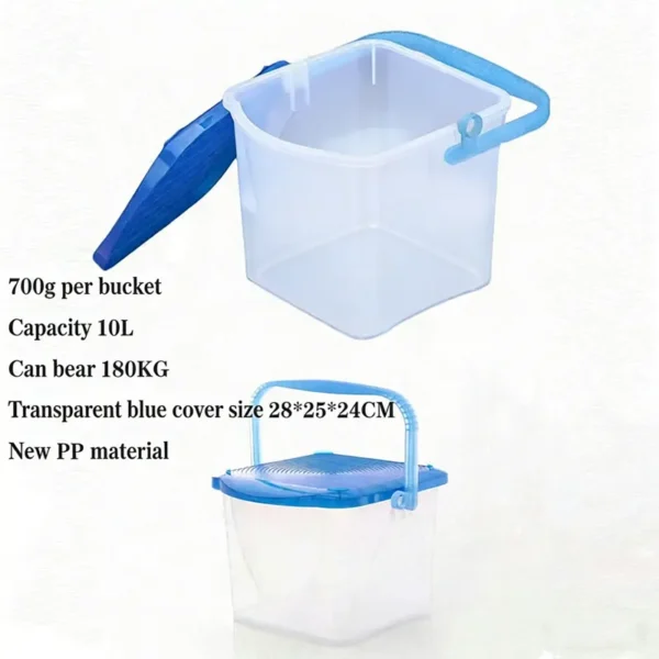 10L Plastic Storage Bucket 10L Multifunctional Car Wash Bucket with Lid, Heavy Duty 180KG Load-Bearing PP Storage Bucket for Car Washing, Fishing