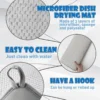XL Size 3-Layer Microfiber Dish Drying Mat – Super Absorbent, Heat-Resistant, Space-Saving Kitchen Essential