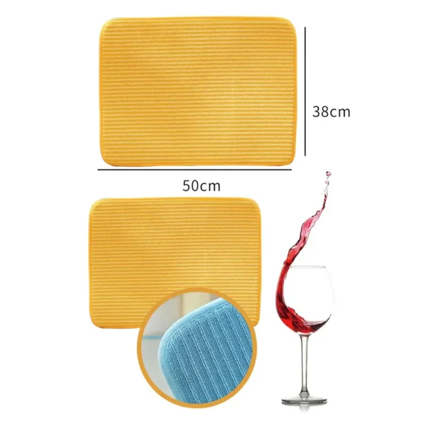 4x Absorbent Microfiber Mat 23.6"x17.7" Microfiber Dish Drying Mats | 4X Absorbent, Machine Washable, Multi-Use