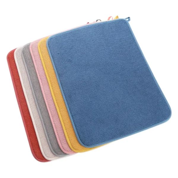 6-Color 20"x15" Microfiber Dish Drying Mat | 3-Layer Absorbent & Non-Slip Kitchen Counter Pad