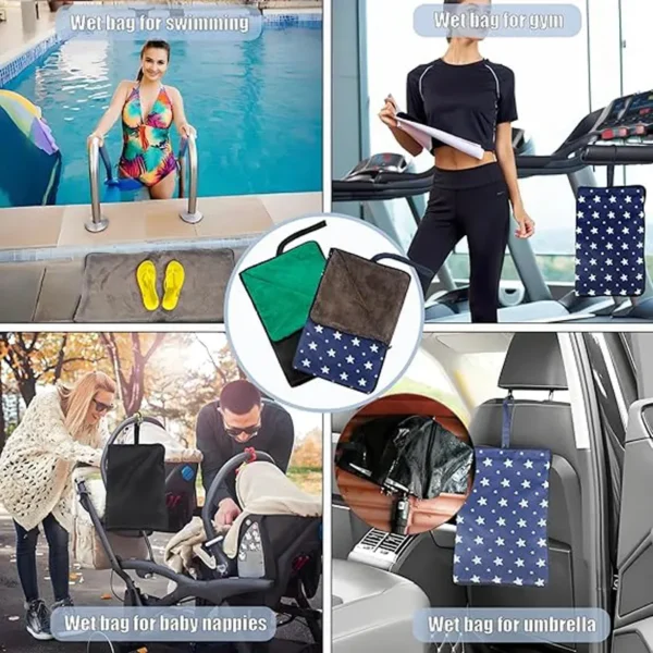 ShineMaxs All-in-One Wet Dry Bag with Built-in Towel, Waterproof Oxford Sack with Zipper, 10L Large Capacity Organizer for Swimsuit, Umbrella, Gym, Travel & Beach