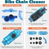 Bike Chain Cleaner with 360° Rotating Brushes, Split Design No Chain Removal Tool