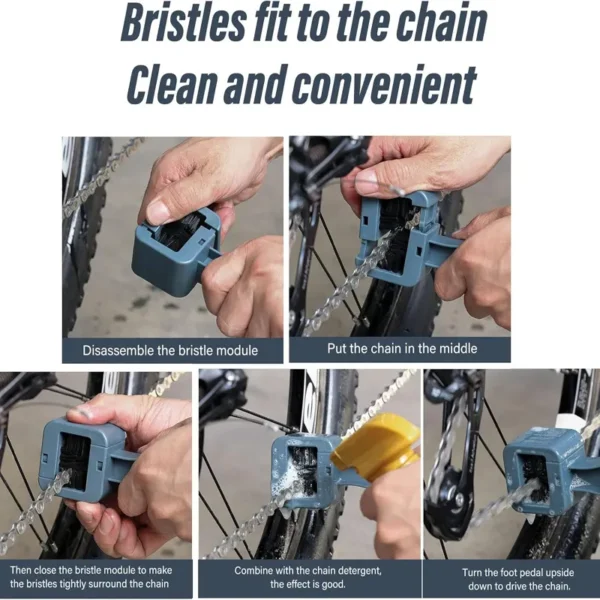 Bike Motorcycle Chain Brush - Gear & Chain Cleaner Tool, Bicycle Maintenance Cleaning Tool for Chains Gears