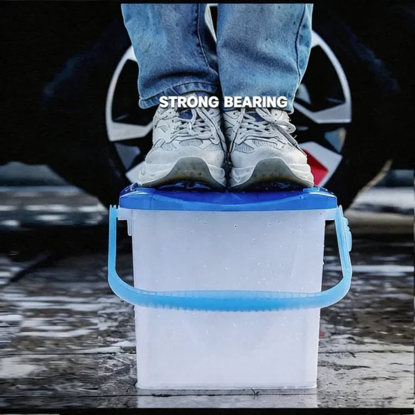 Car Wash Bucket with Lid 10L Multifunctional Car Wash Bucket with Lid, Heavy Duty 180KG Load-Bearing PP Storage Bucket for Car Washing, Fishing