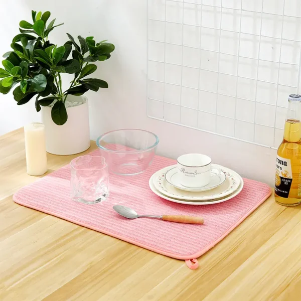Heat Resistant Dish Mat 23.6"x17.7" Microfiber Dish Drying Mats | 4X Absorbent, Machine Washable, Multi-Use