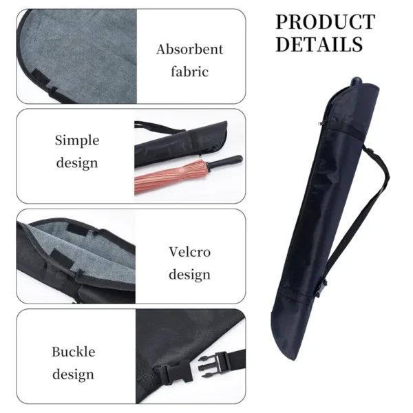 ShineMaxs Umbrella Bag with Shoulder Strap, Waterproof Reversible Umbrella Cover, 85CM Large Size Water Absorbent Umbrella Carry Case for Long Umbrellas, Travel, Home & Car