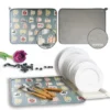 18"x24" Reversible Microfiber Dish Drying Mat | 3-Ply, Machine Washable, Double-Sided Print