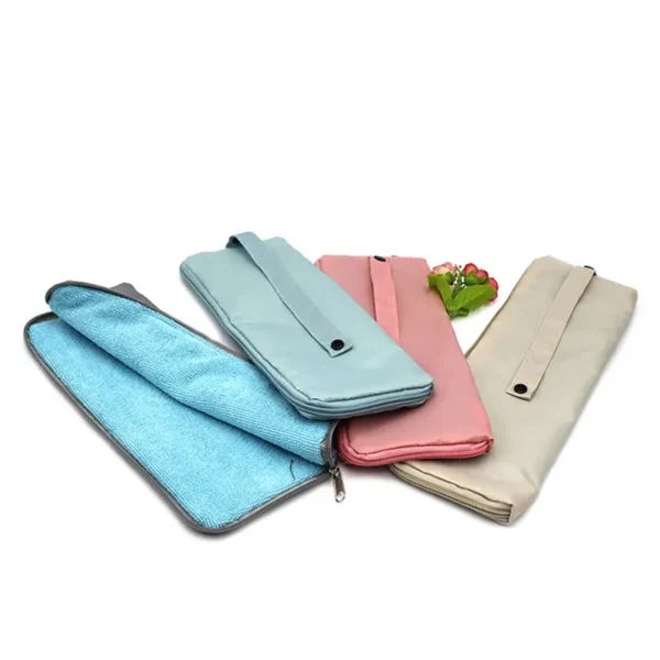 ShineMaxs Reversible Umbrella Storage Bag, Waterproof Oxford Cloth + Chenille Yarn, Leakproof Umbrella Pouch with Tote Strap & Zipper for Folding Umbrellas, Commute, Travel & Car