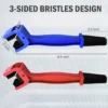 Steel-Plastic Bike Chain Cleaner Brush 24cm, Chemical Resistant (Gas/Diesel Safe), Red/Blue/Black