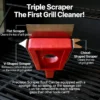 Bristle Free Grill Brush with Extra Sponge - Steam Grill Brush Bristle Free with Patent Pending Triple Scraper