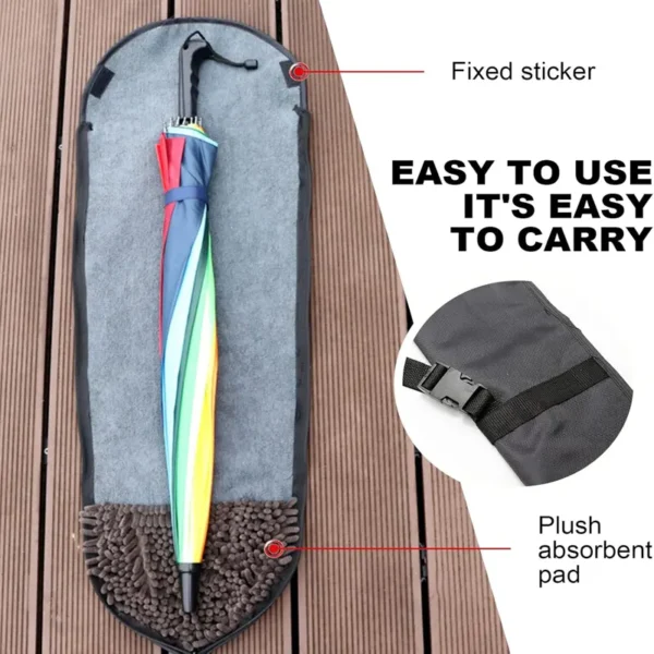 ShineMaxs Umbrella Bag with Shoulder Strap, 85CM Waterproof Reversible Umbrella Cover, Plush Absorbent Pad Umbrella Carry Case for Long Umbrellas, Travel, Home & Car