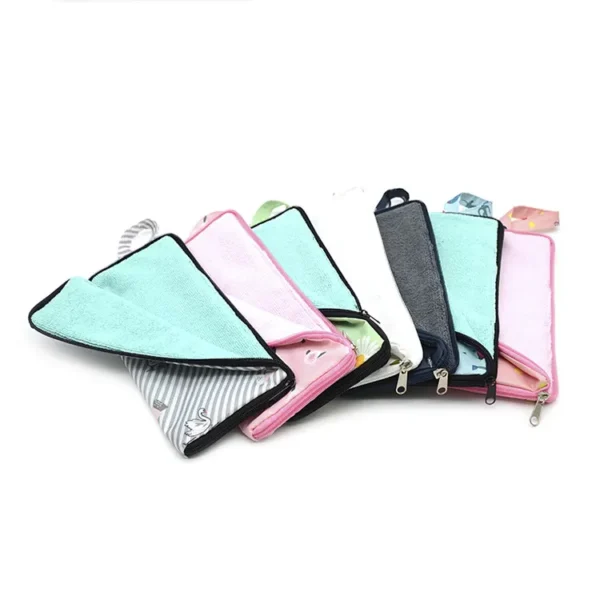 ShineMaxs Reversible Umbrella Storage Bag, Waterproof Oxford Cloth + Superfine Microfiber, Leakproof Umbrella Pouch with Tote Strap & Zipper, Cute Floral Print Umbrella Case for Travel, Commute & Home