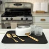 reversible black microfiber dish drying mat with foam core