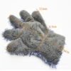 Dual-sided coral fleece car wash gloves, gray and blue long-pile textures