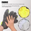 Close-up of chenille microfiber noodles on car wash mitt, lifts dirt safely