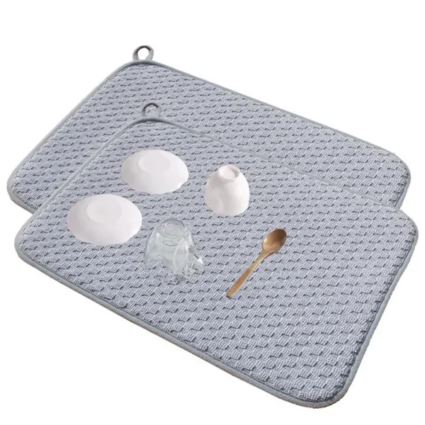 XL Size 3-Layer Microfiber Dish Drying Mat – Super Absorbent, Heat-Resistant, Space-Saving Kitchen Essential