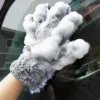 Five-Finger Coral Fleece Car Wash Gloves | Dual-Sided, Rich Foaming, Secure Fit for Interior & Exterior Cleaning