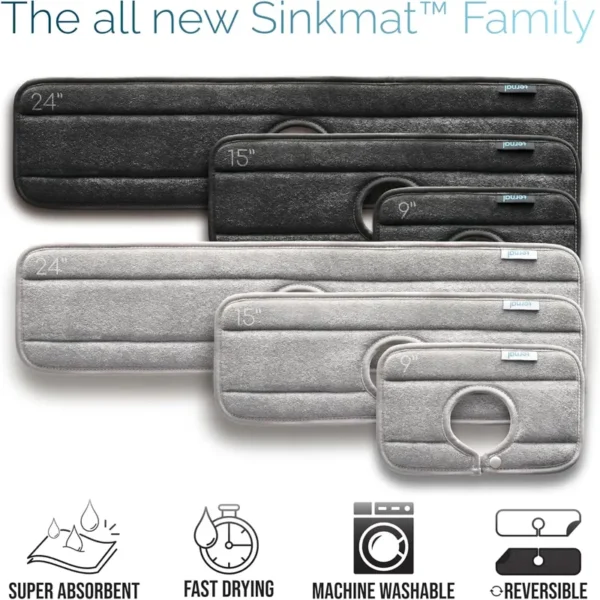 Non Slip Single Hole Faucet Splash Guard | Silicone Base Kitchen Sink Mat