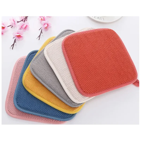 7"x7" Small Microfiber Dish Drying Mat | Machine Washable, Non-Slip & Reversible Coffee Cup Pad