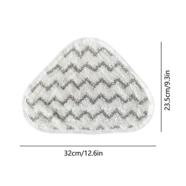 triangle-mop-pad-size-view Size view of 12.4"×9.45" triangle steam mop pad for most steam mop models