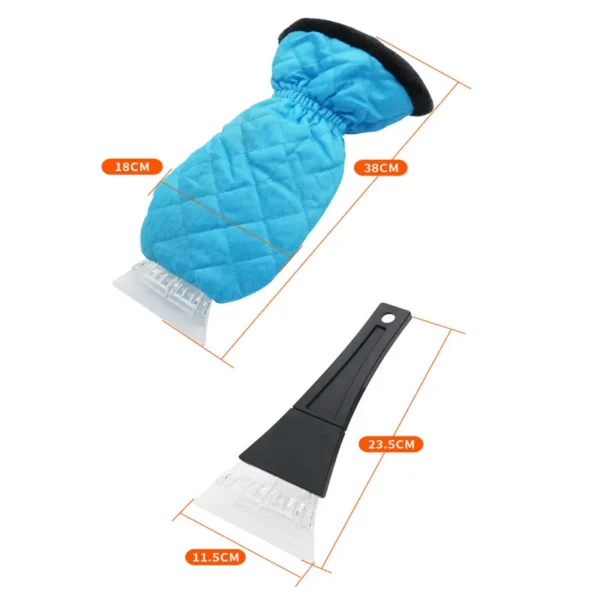 4-5-inch-wide-ice-scraper-blade Car Ice Scraper with Warm Glove - 4.5" Heavy-Duty Snow & Ice Remover
