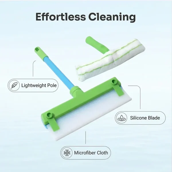 Built-in water tank design on window cleaning kit, no frequent refills needed
