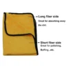 Close-up of plush vs soft side on dual-sided microfiber towel