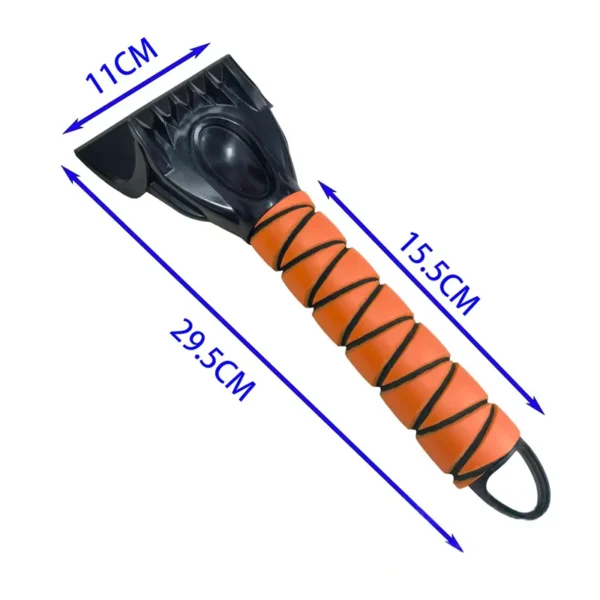 cross-spiral-pattern-foam-handle Close-up of cross spiral pattern foam handle on ice scraper, non-slip grip