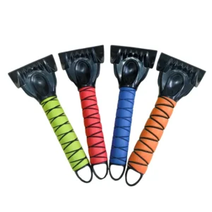 Cross-textured foam handle ice scraper, durable ABS blade for cars and vans