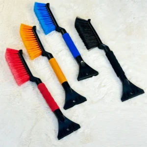 ergonomic-foam-grip-on-ice-scraper 2-in-1 car ice scraper and snow brush with ergonomic foam grip, for winter ice and snow removal