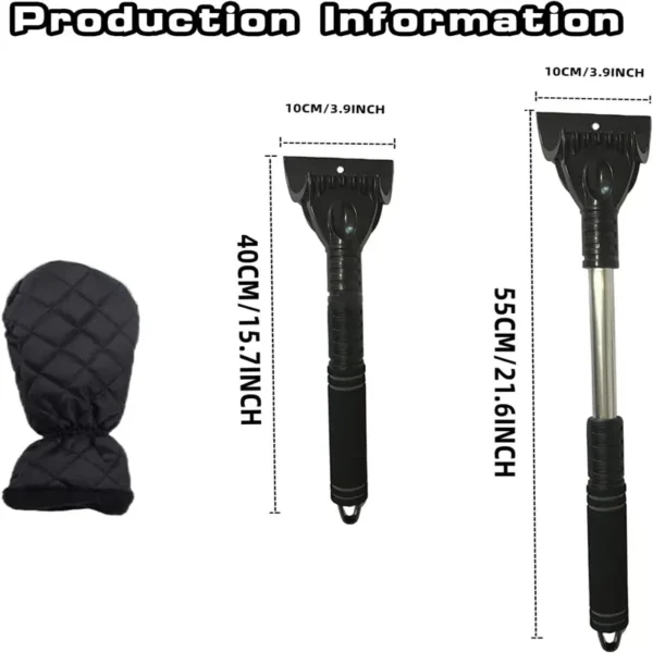 extendable-handle-ice-scraper-40-55cm Extendable handle on ice scraper, adjusts from 40cm to 55cm for hard-to-reach spots
