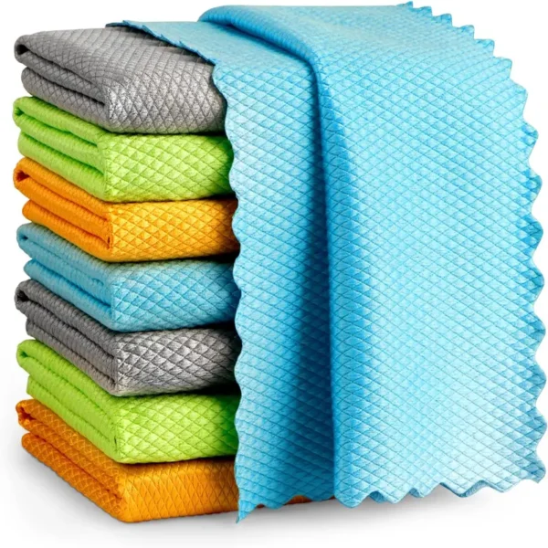 fish-scale-microfiber-cleaning-cloths-main fish scale microfiber cleaning cloths, 12"×16" streak-free and lint-free