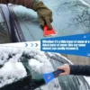 ice-scraper-removing-thick-ice-from-windshield-05 Plastic ice scraper removing thick ice from car windshield, safe and scratch-free