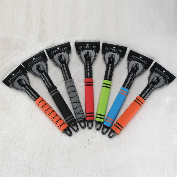 multi-color-options-for-car-ice-scraper Multiple color options for car ice scraper, orange, black, gray, red, green, blue