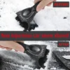 multi-color-options-for-cross-grip-ice-scraper Ice scraper with cross-textured foam handle removing thick ice from car windshield, no scratches