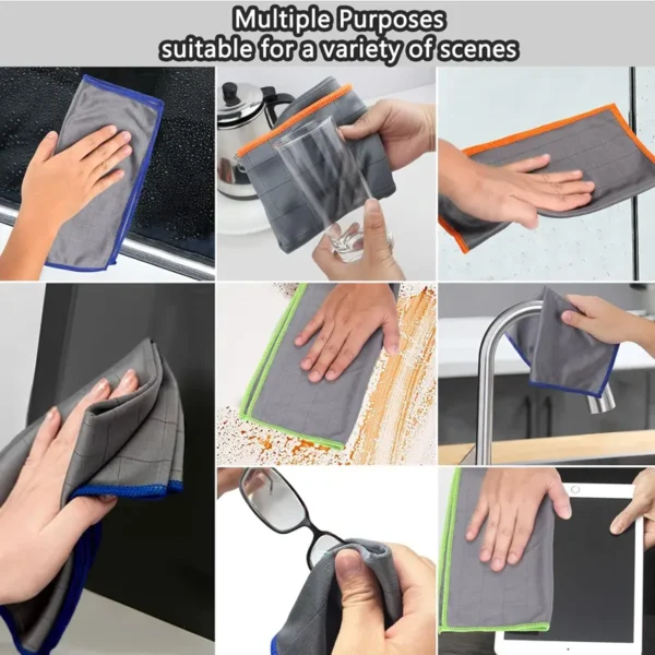 multi-surface-cleaning-with-glass-fiber-cloth 400GSM Glass Fiber Microfiber Cleaning Cloths - Streak-Free, Lint-Free for Glass & All Surfaces