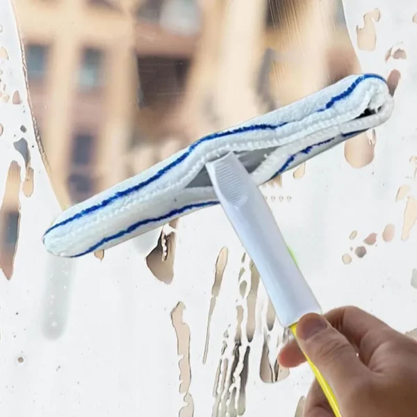 Streak-free silicone blade on window squeegee, leaves no scratches or streaks